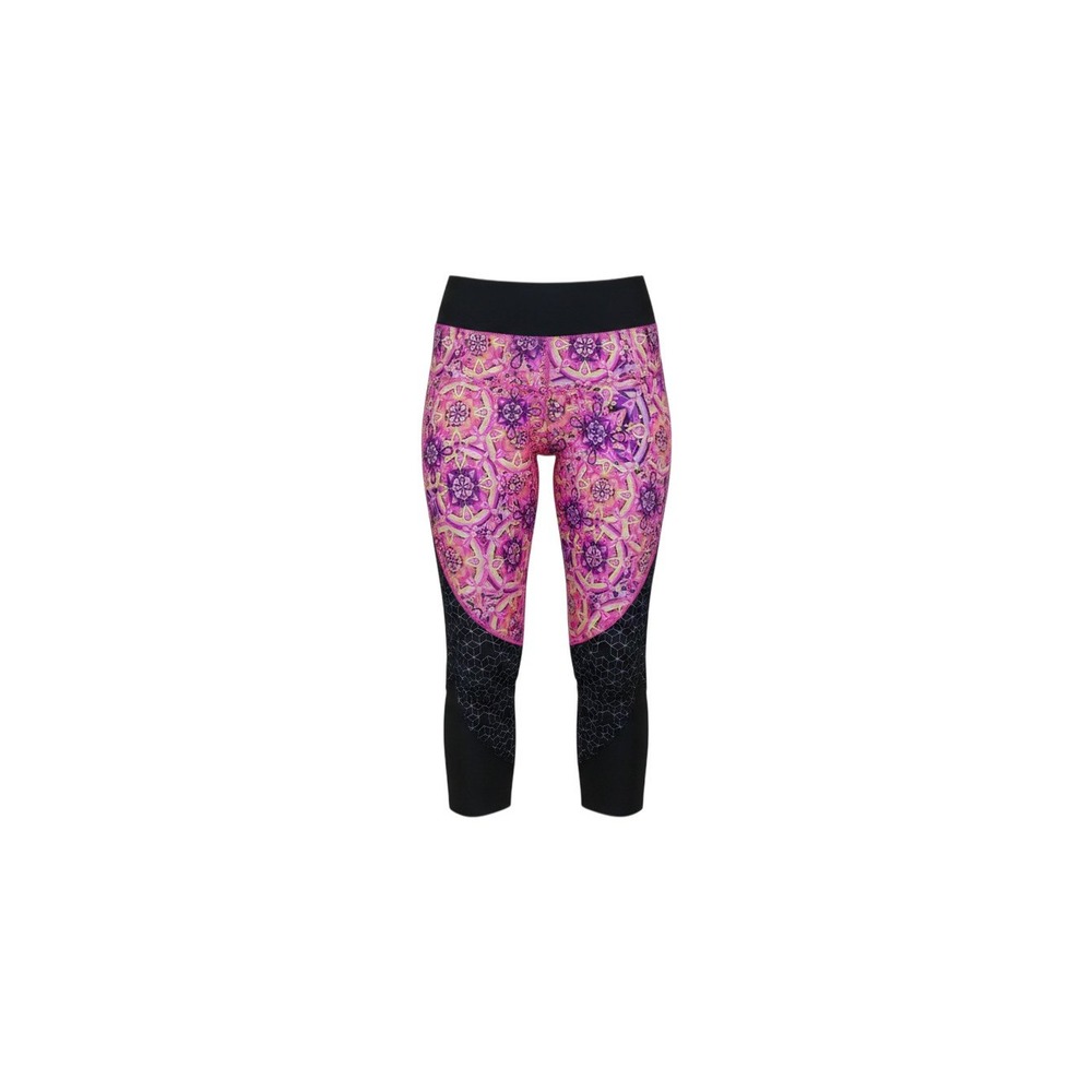Danskin Now Capri Leggings Womens M Pink Purple Geometric Mandala Athletic Yoga
